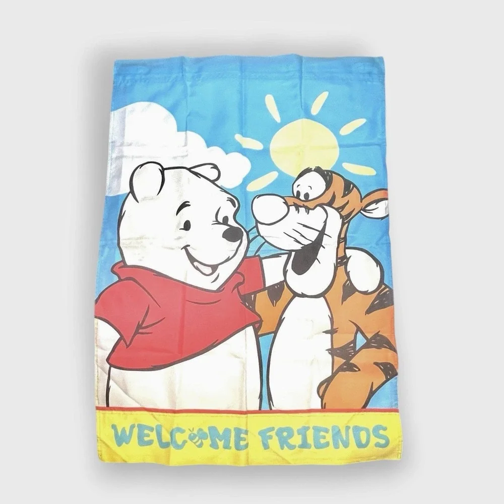 Vintage 90s Disney Winnie The Pooh Tigger Tweety Bird House Garden Flag Outdoor